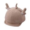 Beige Baby Fall Winter Hat Cute Deer Horn Cap Boys Girls Baby Baseball Cap Corduroy Sun Hat,4-20 Months