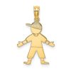 14K Boy w/ Baseball Cap Charm