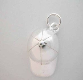 Silver *BASEBALL CAP CHARM Sport hat COOL