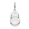 Amore La Vita Sterling Silver Rhodium-plated Polished Enameled 3-D Baseball Cap Charm with Fancy Lobster Clasp