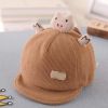 Khaki Baby Fall Winter Hat Cute Piggy Cap Boys Girls Baby Baseball Cap Corduroy Sun Hat,4-20 Months