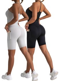 2 Pack High Waist Biker Shorts For Women-Workout Yoga Shorts Running Summer Soft Pants With Pockets (Option: 2PACK6-S)