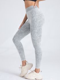 V-Back Scrunch Butt Workout Leggings, Women Seamless Gym Yoga Leggings High Waist Active Yoga Pants, Yoga Leggings High Waist Active Yoga Pants (Option: White-L)