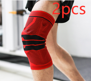 Sports Running Fitness Protection Knee Pads Brace Strap (Option: Red anti slip a pair-L)