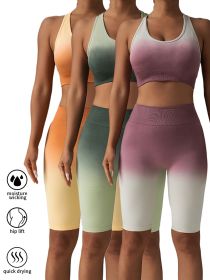 3 Pack Women Workout Shorts Scrunch Shorts Seamless High Waisted Contour Gym Yoga Biker Shorts (Option: 3PACK3-S)