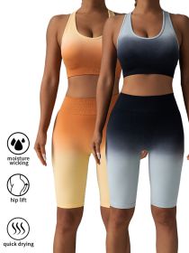 2 Pack Workout Shorts For Women Scrunch Butt Lifting High Waisted Yoga Gym Seamless Booty Biker Shorts (Option: 2PACK2-S)