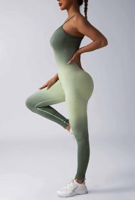 Umpsuit For Women Workout Seamless Jumpsuits (Option: Green-M)
