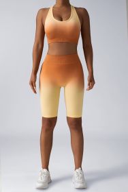Workout Shorts For Women Seamless Scrunch Butt Lifting High Waisted Yoga Gym Booty Running Short Pants (Option: Orange-M)