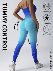 Umpsuit For Women Workout Seamless Jumpsuits (Option: Blue-L)