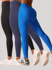 3 Pack Women's Yoga Leggings With High Waistband, Moisture-Wicking, And Stretchy, Perfect For Outdoor Activities And Fitness (Option: 3PACK6-XL)