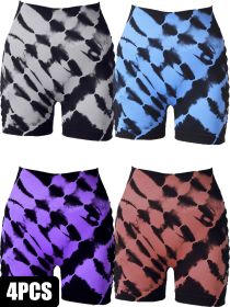 4 Pack High-Waisted Yoga Shorts For Women, Fitness Leggings, Moisture-Wicking, Breathable And Stretchy (Option: 4PACK-L)