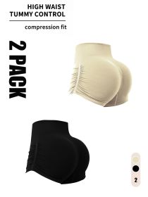 2 Pack Gym Shorts Women, Seamless Yoga Workout Shorts, High-Waisted Scrunch Butt Booty Lifting Athletic Running Shorts (Option: 2PACK4-M)