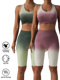 2 Pack Workout Shorts For Women Scrunch Butt Lifting High Waisted Yoga Gym Seamless Booty Biker Shorts (Option: 2PACK5-S)