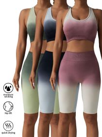 3 Pack Women Workout Shorts Scrunch Shorts Seamless High Waisted Contour Gym Yoga Biker Shorts (Option: 3PACK4-L)