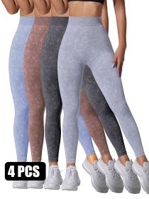 4 Pieces Scrunch Butt Lifting Workout V Back Leggings (Option: 4PACK3-M)
