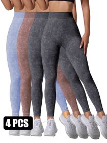 4 Pieces Scrunch Butt Lifting Workout V Back Leggings (Option: 4PACK5-M)