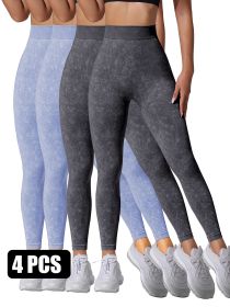 4 Pieces Scrunch Butt Lifting Workout V Back Leggings (Option: 4PACK1-M)