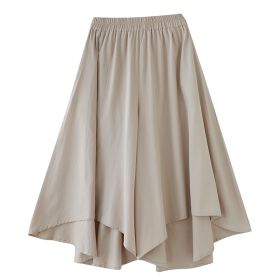 Women's Fashionable Loose Wide-leg Pants Slim Loose Pants (Option: Apricot-XL)