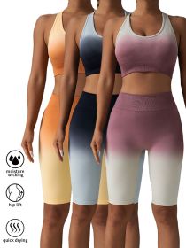 3 Pack Women Workout Shorts Scrunch Shorts Seamless High Waisted Contour Gym Yoga Biker Shorts (Option: 3PACK2-L)