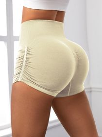 Workout Shorts For Women Scrunch Butt Lifting High Waisted Yoga Gym Seamless Booty Biker Shorts (Option: White-L)