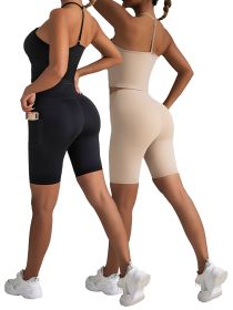2 Pack High Waist Biker Shorts For Women-Workout Yoga Shorts Running Summer Soft Pants With Pockets (Option: 2PACK3-M)