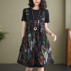 Loose Fitting Fashionable Denim Straps (Option: Black-2XL)