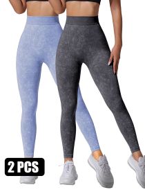 2 Pieces High Waist V Back Yoga Pants Tummy Control Running Workout Tight (Option: 2PACK4-S)