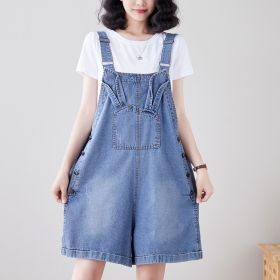 New Loose Straight Strap Pants (Option: Light Blue-2XL)