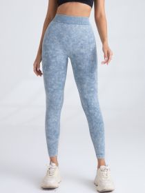 V-Back Scrunch Butt Workout Leggings, Women Seamless Gym Yoga Leggings High Waist Active Yoga Pants, Yoga Leggings High Waist Active Yoga Pants (Option: Blue-M)