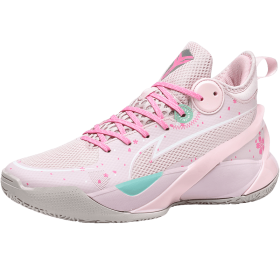 New couple basketball shoes men's sports shoes women's breathable cushioning non-slip wear-resistant gym training sports shoes (Color: Pink, size: 36)