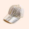 New zebra pattern sequin hat female cap Korean version fashion summer breathable baseball cap male ins tide personality