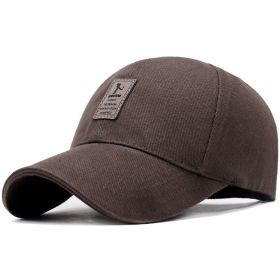 Men Washed Plain Baseball Cap (Color: Coffee)