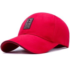 Men Washed Plain Baseball Cap (Color: Red)