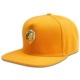 Hot selling original American lion's head iron label hip hop flat cap baseball cap cross-border supply map (Colour: yellow)