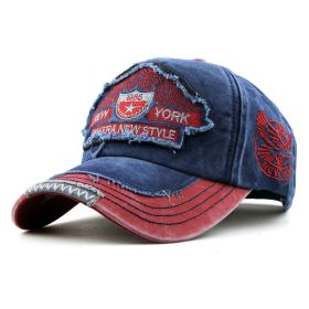 100% cotton spring; summer; autumn and winter sunscreen cap; baseball cap; sunshade cap; outdoor cap; trend;  versatile cap for men and women (Colour: Navy)