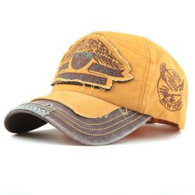 100% cotton spring; summer; autumn and winter sunscreen cap; baseball cap; sunshade cap; outdoor cap; trend;  versatile cap for men and women (Colour: yellow)