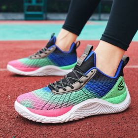 Summer men's basketball shoes net surface breathable student training shoes soft soled men's and women's sports shoes 36~45 (Color: Chroma, size: 37)