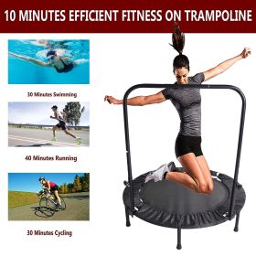 40 Inch Mini Exercise Trampoline for Adults or Kids - Indoor Fitness Rebounder Trampoline with Safety Pad | Max. Load 300LBS (black: black)
