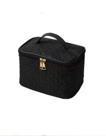 Black White Umizolco Premium Large CapacityPortable Travel Makeup Bag, Multi FunctionalCosmetic Organizer, Stain Resistant, HandheldSquare Bag (Colour: Black)
