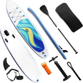 Stand Up Paddle Board 126"��32"��6" Extra Wide Thick Sup Board with Premium Sup Accessories & Backpack, Non-Slip Deck, Leash, Adjustable Paddle (Color: as picture)