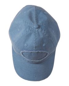 Authentic Pigment 1917 Pigment-Dyed Raw-Edge Patch Baseball Cap (Color: DENIM, size: OS)