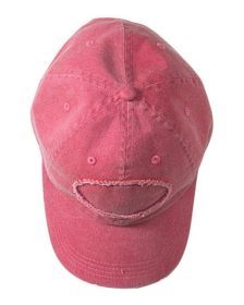 Authentic Pigment 1917 Pigment-Dyed Raw-Edge Patch Baseball Cap (Color: POPPY, size: OS)