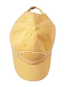 Authentic Pigment 1917 Pigment-Dyed Raw-Edge Patch Baseball Cap (Color: MUSTARD, size: OS)