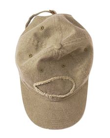 Authentic Pigment 1917 Pigment-Dyed Raw-Edge Patch Baseball Cap (Color: Khaki, size: OS)