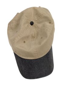 Authentic Pigment 1910 Pigment-Dyed Baseball Cap (Color: KHAKI/ BLACK, size: OS)