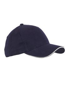 Big Accessories BX004 6-Panel Twill Sandwich Baseball Cap (Color: NAVY/ STONE, size: OS)