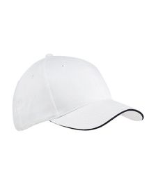 Big Accessories BX004 6-Panel Twill Sandwich Baseball Cap (Color: WHITE/ NAVY, size: OS)