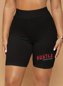 Women's Solid Color Fashionable Casual Shorts (Option: Black-M)