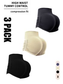 3 Pack Workout Shorts For Women Seamless Scrunch Butt Lifting High Waisted Yoga Gym Booty Running Short Pants (Option: 3PACK3-M)