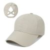 Breathable Mesh Ponytail Baseball Cap; Fashion Casual Sunscreen Adjustable Trucker Cap For Women